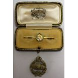 A 9ct gold tank regiment enamelled sweetheart brooch;
