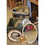 A pair of 1930's arched top rectangular wall mirrors,