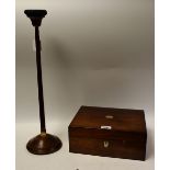 Treen - a late 19th early 20th century tapering square column hat stand;