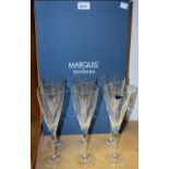 A set of six Waterford Crystal Marquis wine glasses,