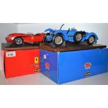 Model Cars - a Burago Bugatti type 59 (1934), boxed; another, similar,