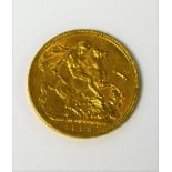 A late Victorian sovereign, 1893,
