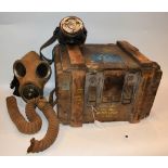 Militaria - a World War Two period gas mask; another, child's,