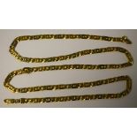 A gentleman's 18ct gold alternating yellow and white gold fancy 8 link necklace, stamped Shosi 750,