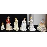 A Royal Doulton figure, Hannah, HN3369; others, Sarah, HN3384; Lucy, HN3858; Denise,