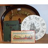 An lnd Coope Allsopp advertising oval mirror; a box of Streichholzer safety matches,