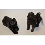 Tribal Art - a Pre-Columbian Black Ware zoomorphic votive, of a recumbent cat,