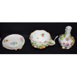 A late 19th century Meissen porcelain petal-lobed miniature cabinet cup,