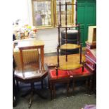 Furniture - an early/mid 20th century whatnot; two occasional tables;