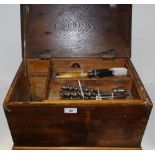 A small tool chest and tools including ratchet brace other braces, bits,