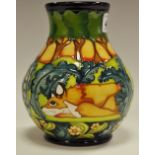 A contemporary Moorcroft limited edition Wybunbury Moss pattern baluster shaped vase,