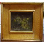 R E Evans (19th century school) Green Grapes gilded casetta frame, signed to verso 18.5cm x 16.