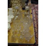 Glassware - cut glass vases,