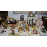 A Brooks & Bentley model of tiger on plinth base; others including Baby Elephant, White Tailed Deer,