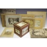 An unusual Victorian mahogany and photography panelled work box;