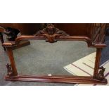 A Victorian mahogany ornate mirror c.