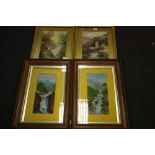 K Walters (early 20th century) seascapes, decorative gilt frames; W.