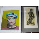Janet Rickets "I will break free" varnish and Conte crayon,