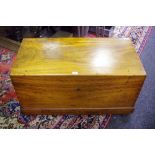 A Camphor wood blanket chest hinged top , swing handles to side,