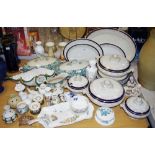 An Aynsley Cottage Garden pattern tray, Var-i-ete Bowl, pin dishes, hexagonal spill vase,