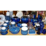 Denby Pottery - an Electric Blue Edensor squat baluster shaped vase; various jugs;