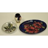 Moorcroft Pottery- an oval Anenome pattern trinket tray,