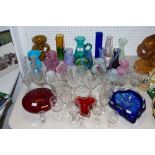 Decorative Glass - various vases etc including Mdina, Whitefriars type etc, drinking glasses,