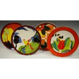Clarice Cliff for Wedgwood limited edition Etna plate; others, Blossom,