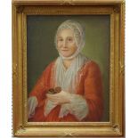 English School (18th century) Portrait of a Lady Holding a Snuff Box oil on canvas, 57.