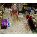 Cut glass & glassware including an Edinburgh International hand cut lead crystal posy vase,