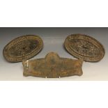 A Cravens Railway Builders Carriage & Wagon Co, Sheffield, cast iron wagon plate; others,