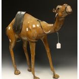 A leather covered model camel,