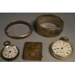 Watches and Jewellery - a Waltham open face pocket watch; another,