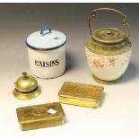 Boxes and Objects - a Queen Mary gift tin, Christmas 1914; another,