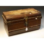 A scumbled tin trunk, of small proportions,