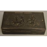 A French Empire pressed horn rectangular snuff box,