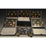 Coins - a collection or Royal Mint proof coin sets in boxes of issue with certificates: 1970 LSD