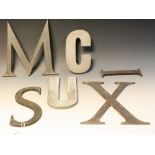 Salvage and Reclamation - a set of six individual cast metal letters,