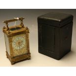 A late 19th century French carriage time piece,