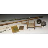 A Shakespeare Superfly no1624 fly fishing rod; others; a pair of waders; a folding fishing seat;