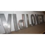 Salvage and Reclamation - cast aluminium letters, LOVE, VIP,