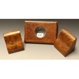 Boxes and Objects - a pair of Art Deco walnut veneer bookends;