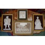 A pair of Marcus Designs wall plaques, Henry VIII and Elizabeth I; others, similar,