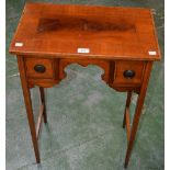 Miniature Furniture - an Edwardian mahogany lowboy, of small proportions,