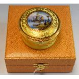 A Lynton porcelain circular table box, painted by Stefan Nowacki, signed,