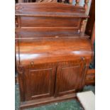 A Victorian cylinder bureau/chiffonier,