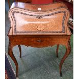 A 19th century French Louis XV Revival gilt metal mounted rosewood, parquetry and marquetry,