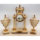 ***LOT WITHDRAWN***A late Second Empire French marble and gilt metal clock garniture,