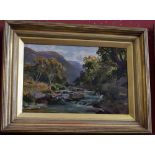 Walter Wallor Caffyn (1845 - 1898) Rocky River Landscape signed, oil on board,