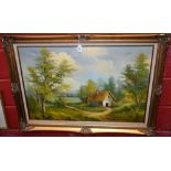 Cecel A Wallinger Landscape signed, oil on canvas,